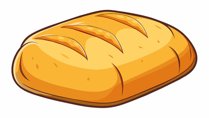 Aufkleber - A freshly baked loaf of bread its golden crust cracked and giving way to a soft warm interior filled with the scent of freshly kneaded dough.. Cartoon Vector.