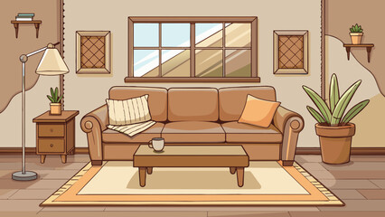 Poster - A futuristic bedroom with a clean and minimalist design. The walls are painted in a cool grey color and there are no visible light fixtures as the. Cartoon Vector.
