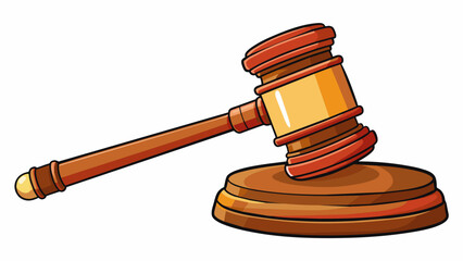 Fototapete - A gavel commonly used by judges in courtrooms symbolizing the power and authority of the judicial system to make legal decisions and enforce laws.. Cartoon Vector.