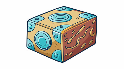 Fototapete - A heavy blockshaped object with a smooth surface and no discernible features. It seems to be made of a dense solid material and has intricate patterns. Cartoon Vector.