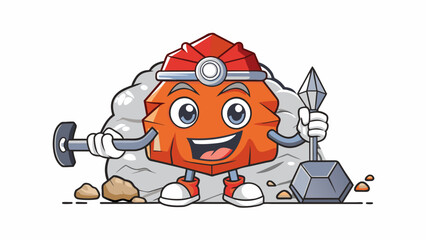 Poster - A hard durable resource that is typically mined from the Earth and can be transformed into different forms by heat and pressure. It is a popular. Cartoon Vector.