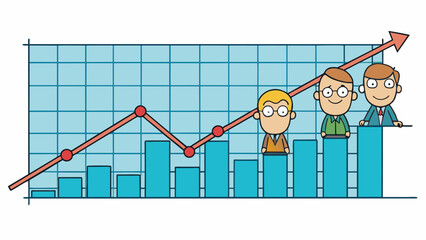 Poster - A line graph tracking the fluctuation of stock prices for a specific company over the past five years. The horizontal axis represents time with each. Cartoon Vector.