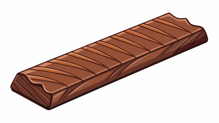 Wall Mural - A narrow elongated piece of chocolate with a ridged texture on one side and a smooth shiny surface on the other. It is often used as a topping for ice. Cartoon Vector.