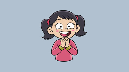 Aufkleber - A nervous giggle escaped the shy girls lips tinkling like wind chimes in the gentle breeze. It was delicate and timid displaying her innocence and. Cartoon Vector.