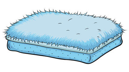 Poster - An object with a large rectangular shape and a soft fluffy surface. It is made of a soft material and can be used for sitting or resting on.. Cartoon Vector.