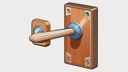 Poster - An old rusted door handle is being rep with a new one. The new handle is made of sy metal and has a sleek polished finish making it easier to open and. Cartoon Vector.