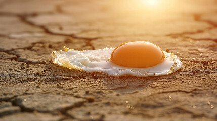 Wall Mural - there is an egg on the ground with a sunny light