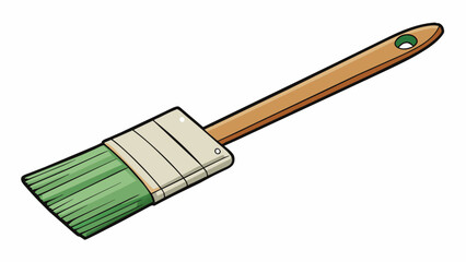 Poster - A paintbrush is a means of applying paint to a surface and is made of a long handle with bristles attached at the end. The bristles can vary in length. Cartoon Vector.