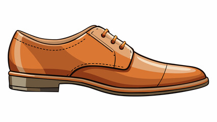 Poster - A pair of polished leather dress shoes with a subtle shine and comfortable insole. The sy construction and timeless style make them a staple for any. Cartoon Vector.