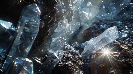 Crystal Quartz in Sunlight for Mystical and Fantasy Designs