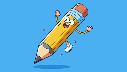 Poster - A pencil that can draw threedimensional objects in the air bringing them to life as real functioning items.. Cartoon Vector.