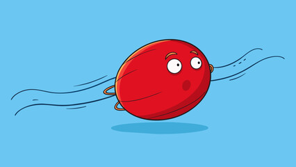 Aufkleber - A perfectly round red balloon floating through the air bouncing lightly with each gust of wind.. Cartoon Vector.