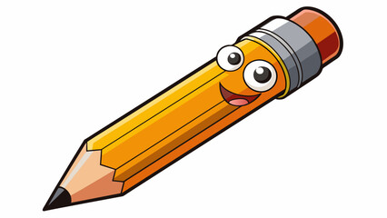Poster - A perfectly shard pencil with a pointed tip ready for use.. Cartoon Vector.