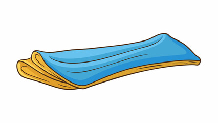 Sticker - A piece of cloth with a long thin shape and a soft texture used for wiping and cleaning surfaces.. Cartoon Vector.