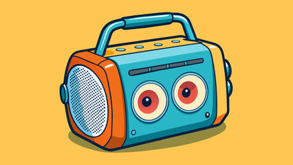 Aufkleber - A portable and lightweight speaker that produces highquality sound making it perfect for outdoor gatherings or onthego music listening. It has. Cartoon Vector.