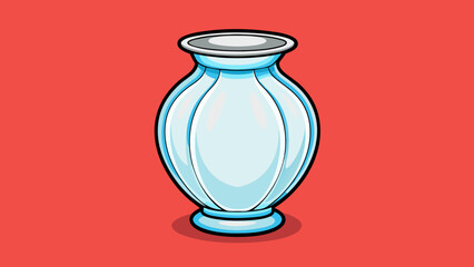 Aufkleber - A porcelain vase The smooth and glossy white surface is delicate and elegant adding a touch of sophistication to any room.. Cartoon Vector.