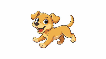 Poster - A puppy eagerly wagging its tail as it runs towards you its soft fur and wet nose bringing a smile to your face. Its boundless energy and. Cartoon Vector.