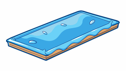 Poster - A rectangular piece of a soft pliable material with a glossy surface. It is used for sealing gaps and preventing leaks in plumbing and roofing. Cartoon Vector.