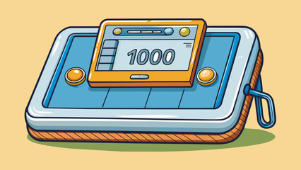 Poster - A rectangular device with a touch screen display measuring about 10 inches diagonally and weighing roughly 500 grams.. Cartoon Vector.