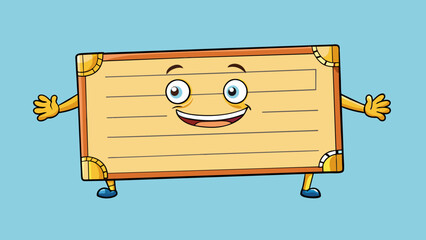 Poster - A rectangular piece of paper with four equal sides and four right angles perfect for writing or drawing on.. Cartoon Vector.