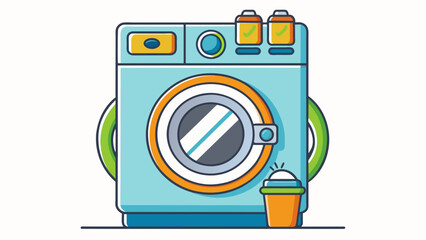 Poster - A reliable and efficient washing machine with multiple washing cycle options large capacity and energysaving features for pristine and ecofriendly. Cartoon Vector.