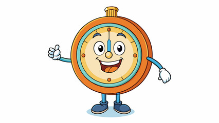 Poster - A round shiny object with hands and numbers probably a clock.. Cartoon Vector.