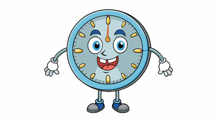 Poster - A round metal object with two hands and numbers around the edge used to tell time.. Cartoon Vector.