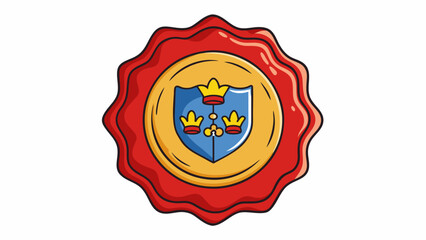 Poster - A seal or stamp with the countrys coat of arms used to authenticate official documents and announcements.. Cartoon Vector.