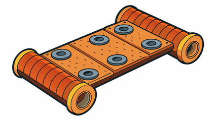 Poster - A set of rubber grips This support consists of a set of rubber grips that can be p on the bottom of furniture or objects to prevent slipping or damage. Cartoon Vector.