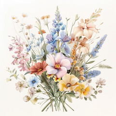Wall Mural - there is a bouquet of flowers that is on a white surface