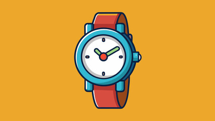 Aufkleber - A sleek and stylish watch with a precise and reliable movement mechanism indicating a high level of precision and reliability in timekeeping.. Cartoon Vector.