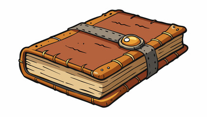 Poster - As I rustle through the pages of an old leatherbound book the faint smell of mildew and ink envelops me transporting me to a different time and place.. Cartoon Vector.