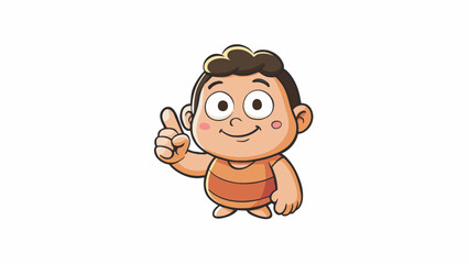 Fototapete - A small childs finger is short and chubby with a dimpled knuckle at the base. It eagerly reaches out to touch and explore the world around it. Cartoon Vector.