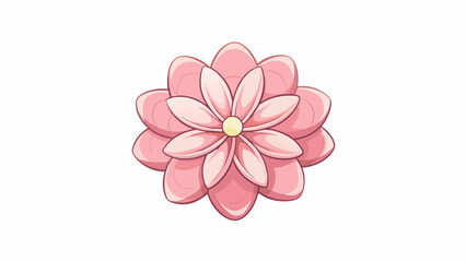 Aufkleber - A small delicate flower with petals that seem to glow in the soft sunlight. Each petal is a different shade of pink and they curve inward to form a. Cartoon Vector.