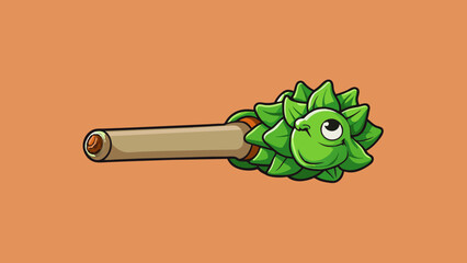 Poster - A small dried flower bud with a pungent musky aroma. The bud is a deep rich green color and is often rolled into a cigarette or smoked out of a pipe.. Cartoon Vector.