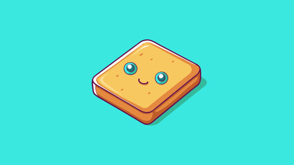 Aufkleber - A small flat object with a square shape and a small indentation in the center.. Cartoon Vector.