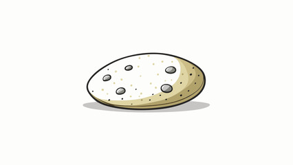 Fototapete - A small round pebble found on the shore had a smooth surface and a pale creamy color with tiny speckles of black and grey.. Cartoon Vector.