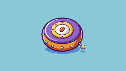 Fototapete - A small round object with a smooth shiny exterior and a button in the center that when pressed produces a melodious chime.. Cartoon Vector.