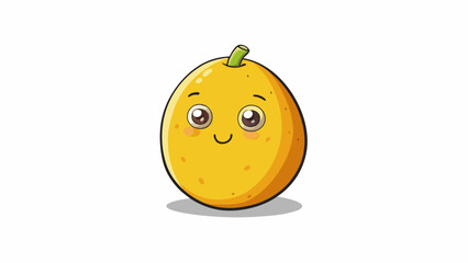 Poster - A small round yellow fruit with smooth skin and a juicy interior.. Cartoon Vector.