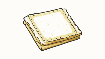 Poster - A small square piece of crinkled offwhite paper with a worn vintage look. The edges are curled and slightly frayed giving it a delicate aged. Cartoon Vector.