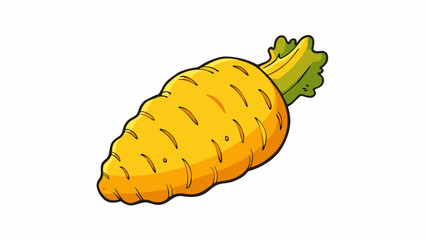 Poster - A small yelloworange root vegetable with a rough earthy exterior. When peeled it reveals a bright orange that is full of nutrients. This vegetable can. Cartoon Vector.