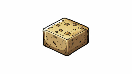Poster - A small squareshaped object with a rough textured surface. It is made of stone and is often used for grinding and crushing herbs and es.. Cartoon Vector.