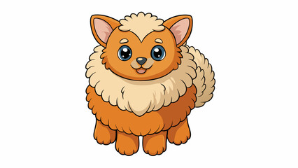 Fototapete - A soft fluffy animal This object has a warm furcovered body and a e round face with two big floppy ears. It enjoys cuddling and playing with its. Cartoon Vector.