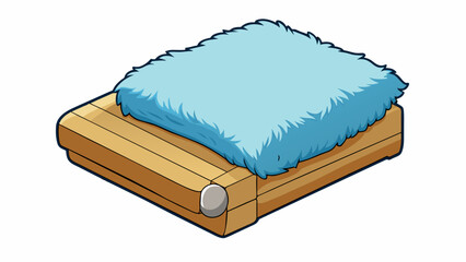 Poster - A soft fluffy pillow and a hard wooden block The pillow is lightweight and provides a comfortable cushion while the wooden block is heavy and solid. Cartoon Vector.