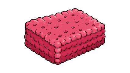 Poster - A squareshaped soft material with raised bumps and a velvety texture. It is often used for cleaning and wiping surfaces.. Cartoon Vector.