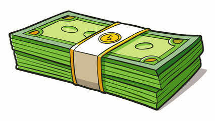 Wall Mural - A stack of a million dollar bills crisp and smooth to the touch.. Cartoon Vector.
