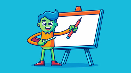 Poster - As the marker moved across the whiteboard vibrant and bold colors filled the blank canvas making the presentation more engaging and eyecatching.. Cartoon Vector.