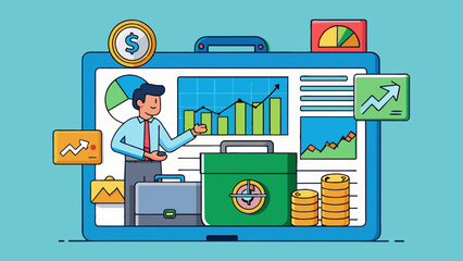 Poster - A stock portfolio This investment object is a collection of stocks or shares in different companies. It is intangible and exists in the form of. Cartoon Vector.