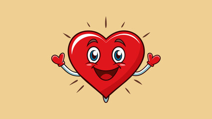 Poster - A symbol often associated with love and emotion representing the center of ones feelings and affection. It is typically depicted as a red upside down. Cartoon Vector.