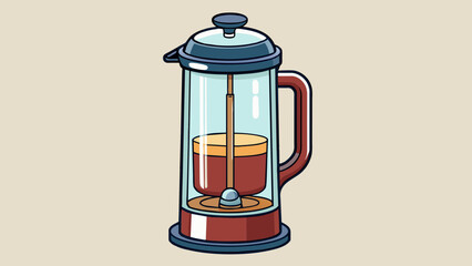 Fototapete - A tall cylindrical object made of glass and metal with a dial on the side and a large transparent dome on the top. It also has a small handle on the. Cartoon Vector.